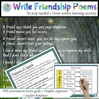 Preview of FRIENDSHIP POEM guided lesson for POETRY WRITING 2nd - 5th grade