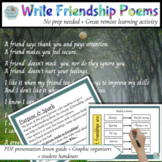 FRIENDSHIP POEM guided lesson for POETRY WRITING 2nd - 5th grade