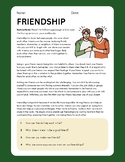 FRIENDSHIP reading passage and questions