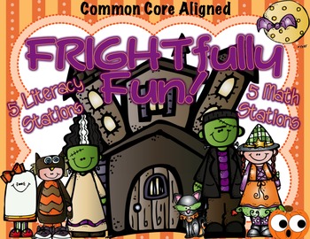 Preview of FRIGHTfully Fun! 10 Literacy & Math Stations