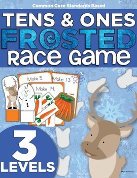 Preview of FROSTED Race Game | Kindergarten | Compose Numbers to 19 Common Core Place Value
