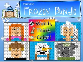 Preview of FROZEN Inspired 120 Chart Bundle Watch, Think, Color Games