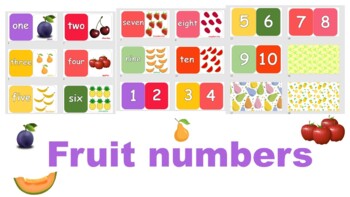 Preview of FRUIT NUMBERS 1-10  FLASHCARDS