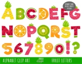 FRUIT alphabet, summer font, commercial use, strawberry, W