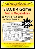 FRUIT and VEGETABLES - STACK 4 Game - 50 Words with Flash Cards