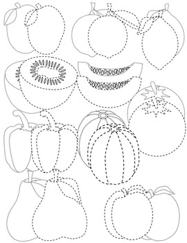 fruits and vegetables tracing clip art by marcelles kg zone tpt