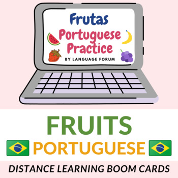 Preview of FRUITS BOOM Cards™ Portuguese | Fruits Portuguese BOOM Cards™