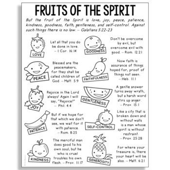 Fruits Of The Spirit Bible Story Coloring Page Easy Religious Craft Activity