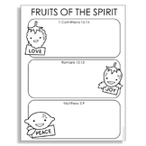FRUITS OF THE SPIRIT Bible Story Notes Activity Worksheet 
