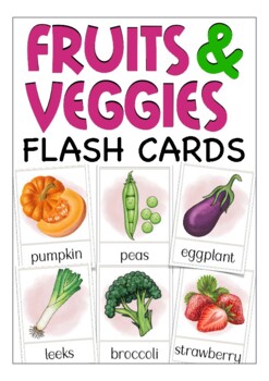 Preview of FRUITS / VEGETABLES flash cards English ,picture cards, vocabulary ESL