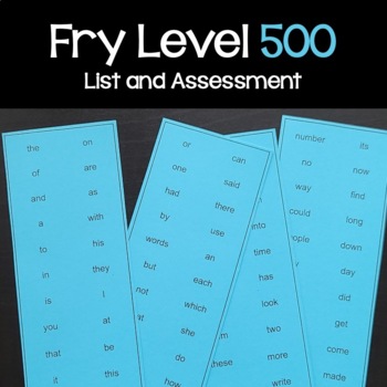Preview of FRY Sight Word Lists and Assessment - Level 500