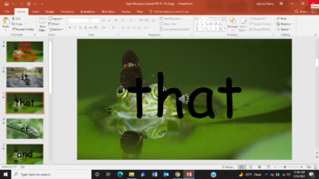 Preview of FRY Sight Words #1-10 PowerPoint Slideshow, FROG THEME RH MCW