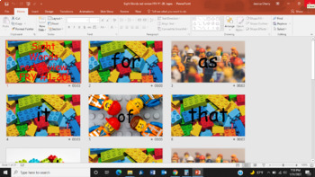 Preview of FRY Sight Words #1-20 PowerPoint Slideshow, LEGO Theme RH MCW