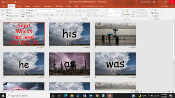 Preview of FRY Sight Words #11-20 PowerPoint Slideshow, WEATHER Theme RH MCW