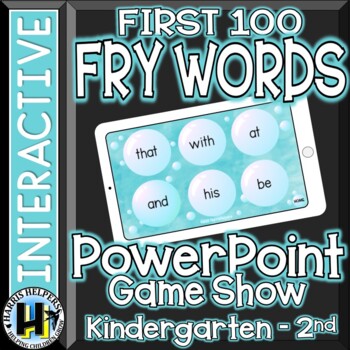 Preview of First 100 FRY Sight Words Interactive PowerPoint Game Kindergarten 1st 2nd Grade