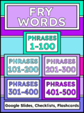 FRY WORD FLUENCY PHRASES 1-500 Google Slides Checklists Fl