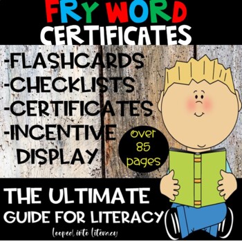 Preview of FRY WORD TRACKER CHECKLISTS FLASHCARDS CERTIFICATES INTERVENTION & MORE!