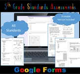 5th Grade Math Standards Assessments GOOGLE FORM/ PRINTABLES