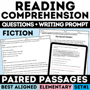 Preview of 3rd 4th 5th Grade Compare & Contrast Fiction Passages Paired Texts FAST Test