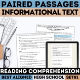 NonFiction Paired Text High School Reading Comprehension P