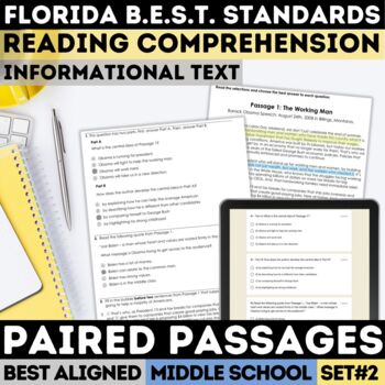 Preview of Compare & Contrast NonFiction Passages Paired Passages Questions FAST Test Prep