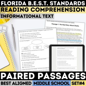 Preview of Non-Fiction Compare & Contrast Passages 6th Grade 7th 8th Paired Fast Test Prep