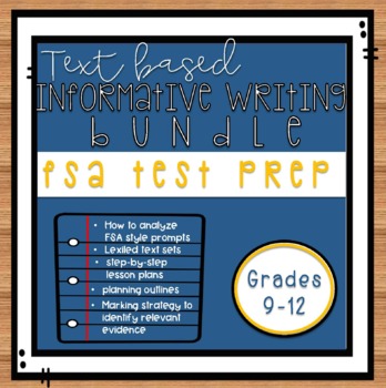Preview of FSA Informative Writing Test Prep Grades 9-12: Analyzing Prompts and Planning