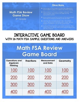 Preview of FSA Math Review--Third Grade--Interactive PowerPoint Game Show