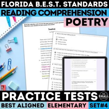 Preview of Poetry Analysis Comprehension Worksheet & Assessment BEST Standards FAST Test