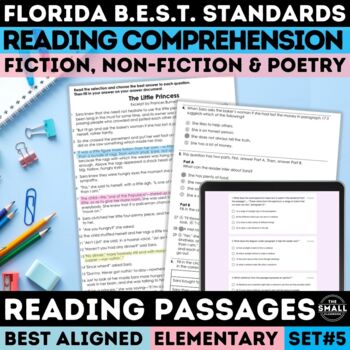 Preview of FAST Test Prep 3rd 4th 5th Grade Reading Comprehension Passages & Questions BEST