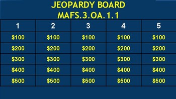 Preview of FSA Prep Jeopardy! Multiplication - MAFS.3.OA.1.1