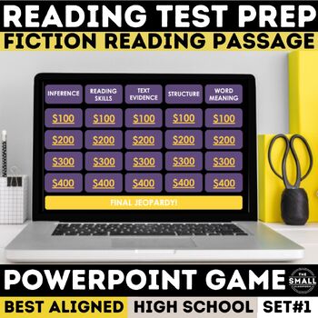 Preview of Reading Comprehension PowerPoint Game Fiction Jeopardy Test Prep for FAST Test