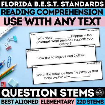 Preview of Reading Comprehension Question Stems Higher Order Thinking for Any Text