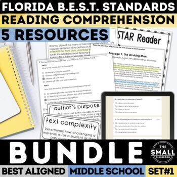 Preview of FAST Test Prep Reading Paired Passage & Texts Florida BEST Standards ELA