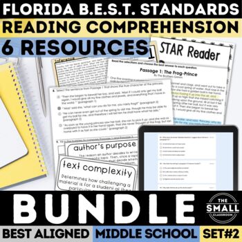 Preview of FAST Test Prep Middle School Reading Comprehension Assessment BEST Standards ELA