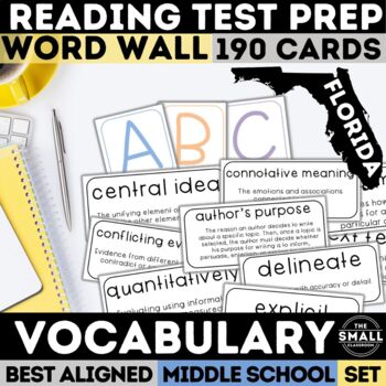 Preview of Reading Vocabulary Word Wall Cards for Test Prep