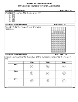 Preview of 3rd Grade FSA Practice Test - Rounding