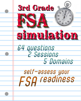 Preview of FSA Simulation for 3rd Grade Math: 64 qsts; NO PREP Distance Learning Packet
