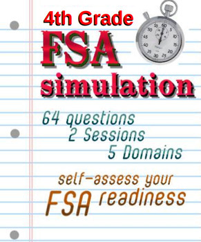 Preview of FSA Simulation for 4th Grade Math: 64 qsts; NO PREP Distance Learning Packet