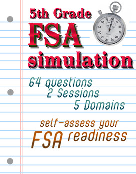 Preview of FSA Simulation for 5th Grade Math: 64 qsts; NO PREP Distance Learning Packet