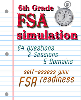 Preview of FSA Simulation for 6th Grade Math: 64 qsts; NO PREP Distance Learning Packet