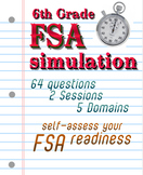 FSA Simulation for 6th Grade Math: 64 qsts; NO PREP Distan
