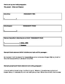 fsa essay planning sheet