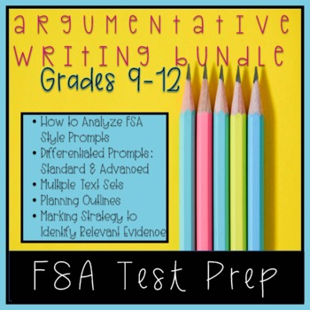 Preview of FSA Test Prep! Analyzing Argumentative Prompts and Planning Grades 9-12