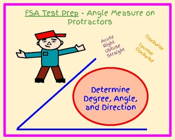 Preview of FSA Test Prep - Geometry - Angles - Degrees, Angle, Direction