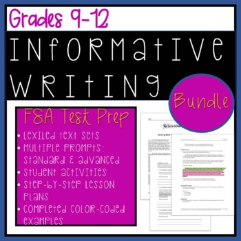 Preview of FSA Test Prep Style Informative Writing Bundle for Grades 9-12!