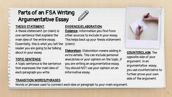 Preview of FSA Writing Argumentative Essay - Rubrics, Examples, and Group Collaboration