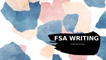 Preview of FSA Writing Commentary Types with Sentence Starters