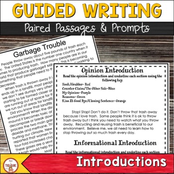 Preview of BEST Text Based Writing Introductions