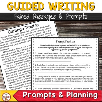 Preview of Text Based Writing and More | Planning and Understanding Writing Prompts